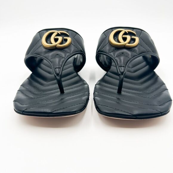 Gucci GG Marmont Matelassé Quilted Chevron Sandals EU 38.5 US 8.5 - Picture 9 of 14